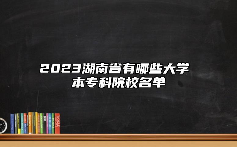 2023湖南省有哪些大学 本专科院校名单