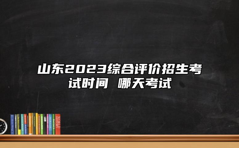 山东2023综合评价招生考试时间 哪天考试