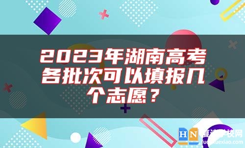 2023年湖南高考各批次可以填报几个志愿？