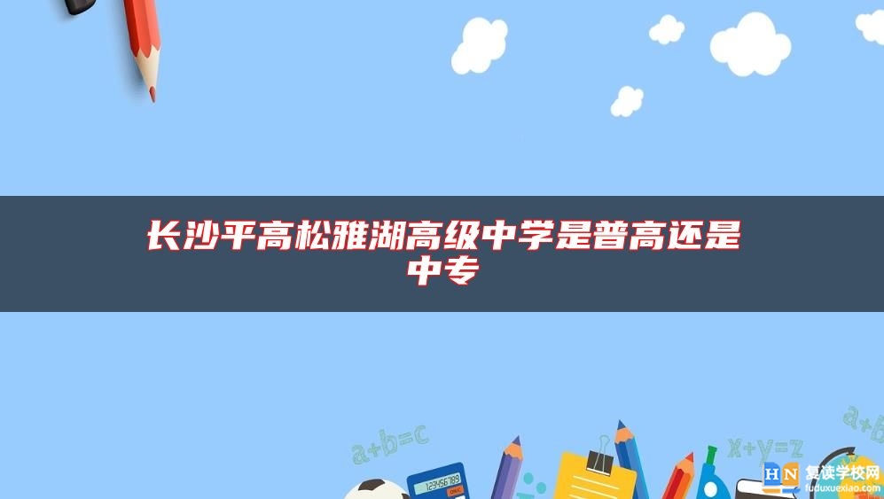 长沙平高松雅湖高级中学是普高还是中专