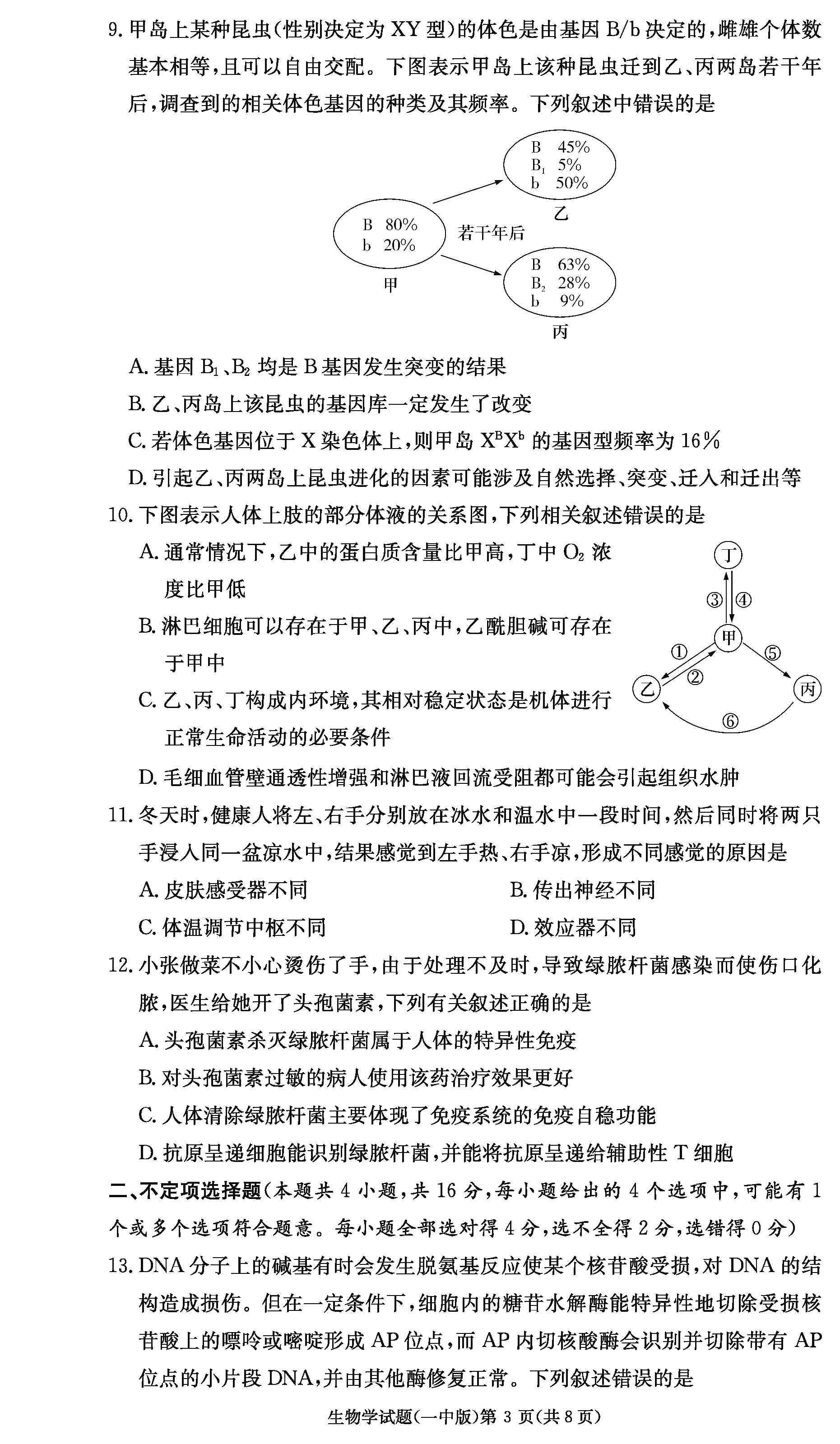 2024届湖南长沙一中高三上学期月考（四）生物试题及答案