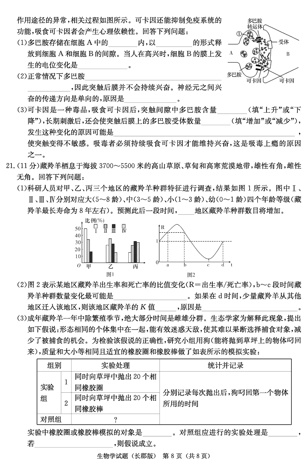 湖南长郡中学2024届高三上学期月考(四)生物试题及答案