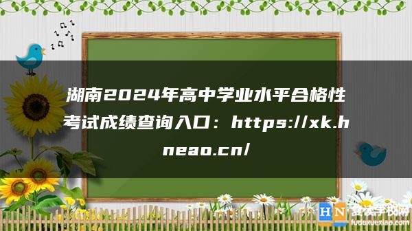 湖南2024年高中学业水平合格性考试成绩查询入口：https://xk.hneao.cn/