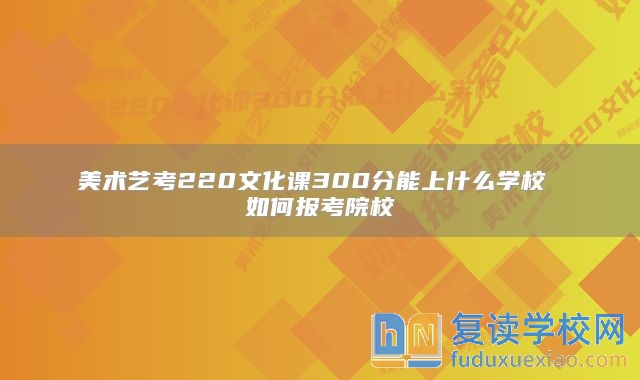 美术艺考220文化课300分能上什么学校 如何报考院校