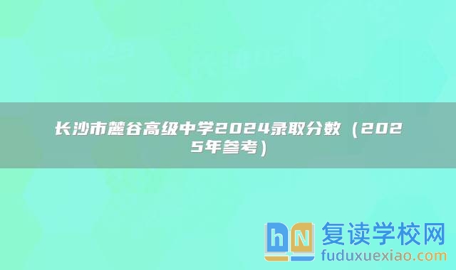 长沙市麓谷高级中学2024录取分数（2025年参考）